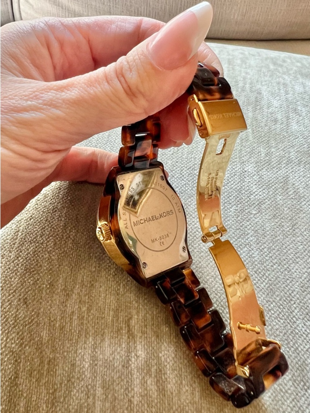 Michael Kors Women’s Ritz Gold and Tortoiseshell Bracelet Watch - Picture 4 of 5